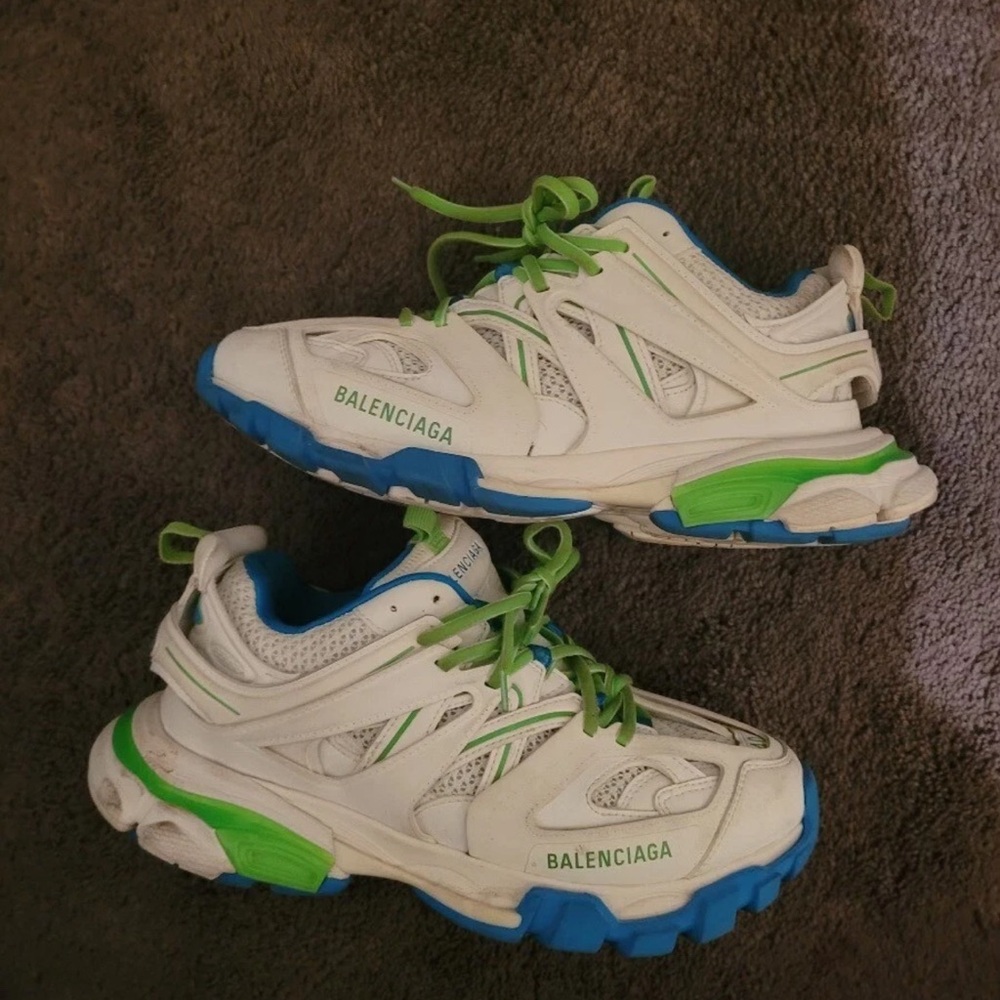 Balenciaga woman’s Sneakers in White, Green, and Blue